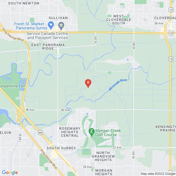 All About Doors location map: PO Box 36003, Surrey, BC