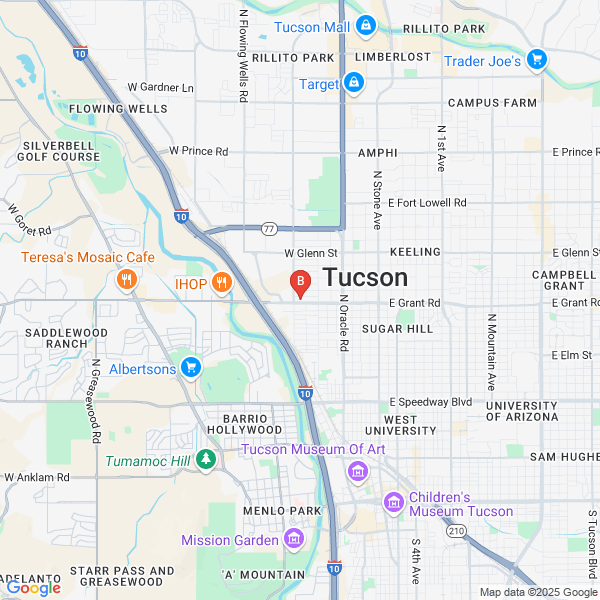 Desert Web Hosting location map: 890 W Grant Rd Suite D-2, Tucson, AZ